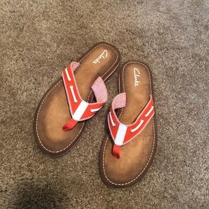 Clark’s flip flops